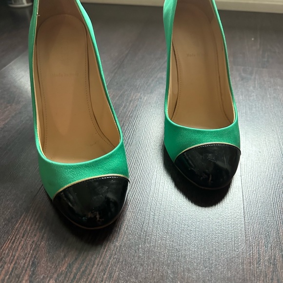 J Crew green satin shoes - Picture 3 of 3